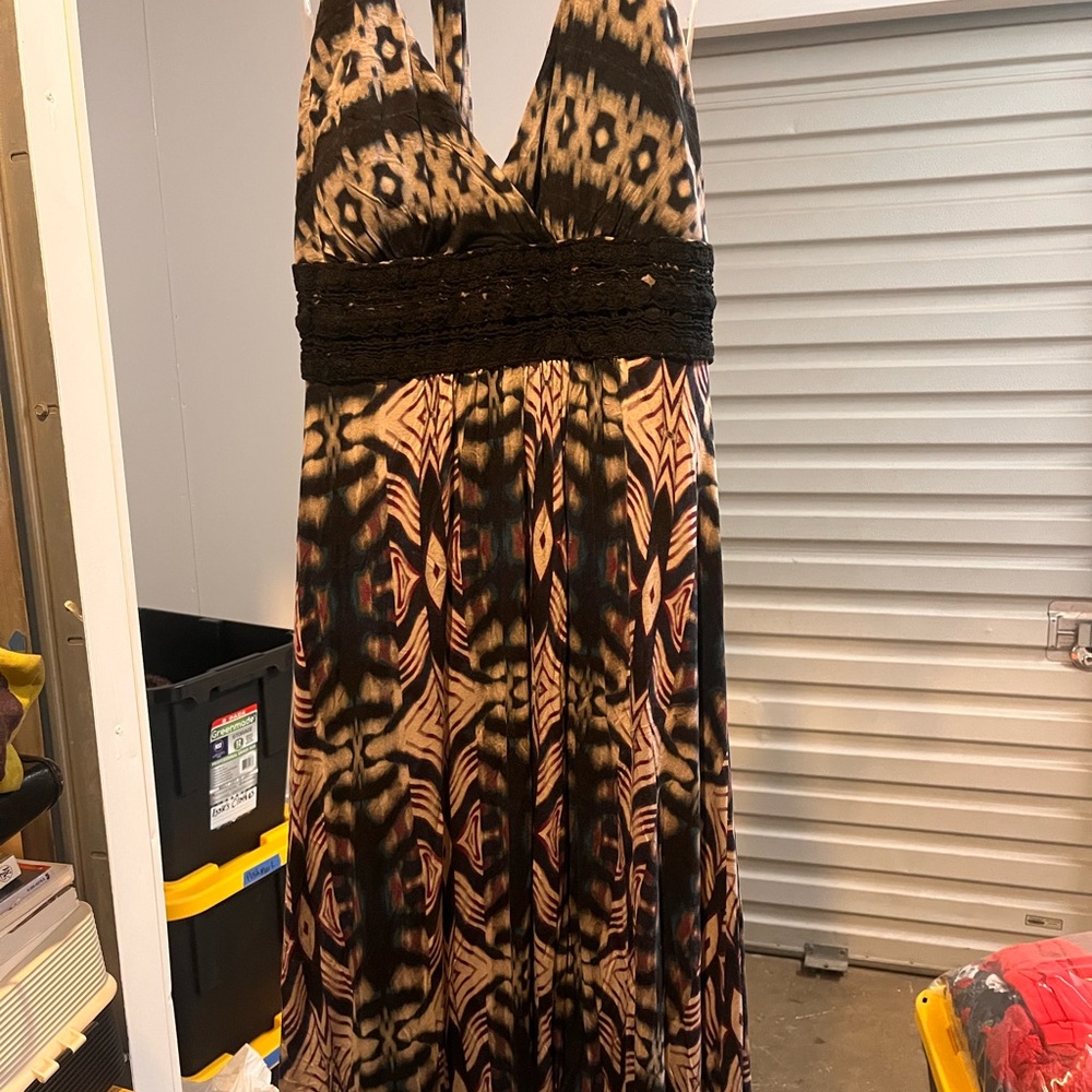 a.n.a Black and Gray Maxi Dress
